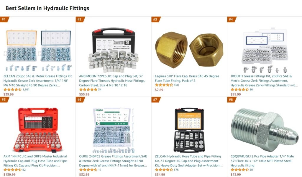 hydraulic fittings combinations on amazon