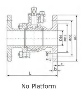 GB flange Ball Valve No Platform