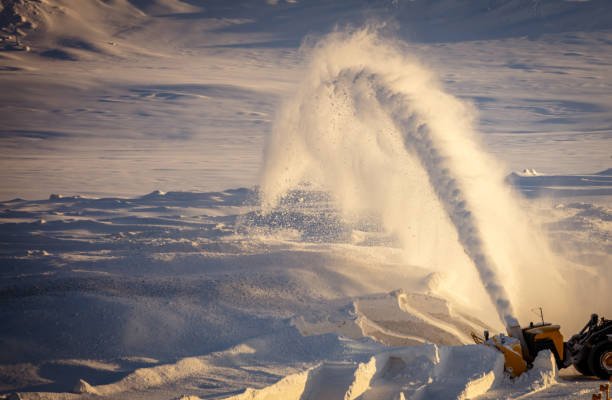 hydraulic hose for snow blower vehicle on the snow