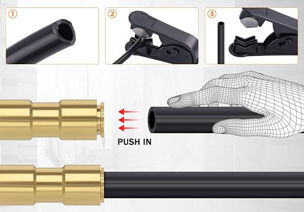 Push-to-Connect Fittings to hose
