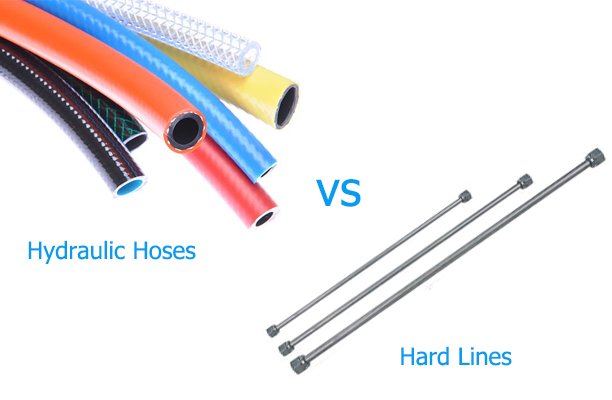 hydraulic hoses vs. hard lines